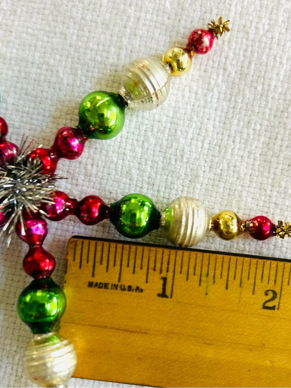 Vintage repurposed mercury, glass bead flowers holiday Christmas ornaments